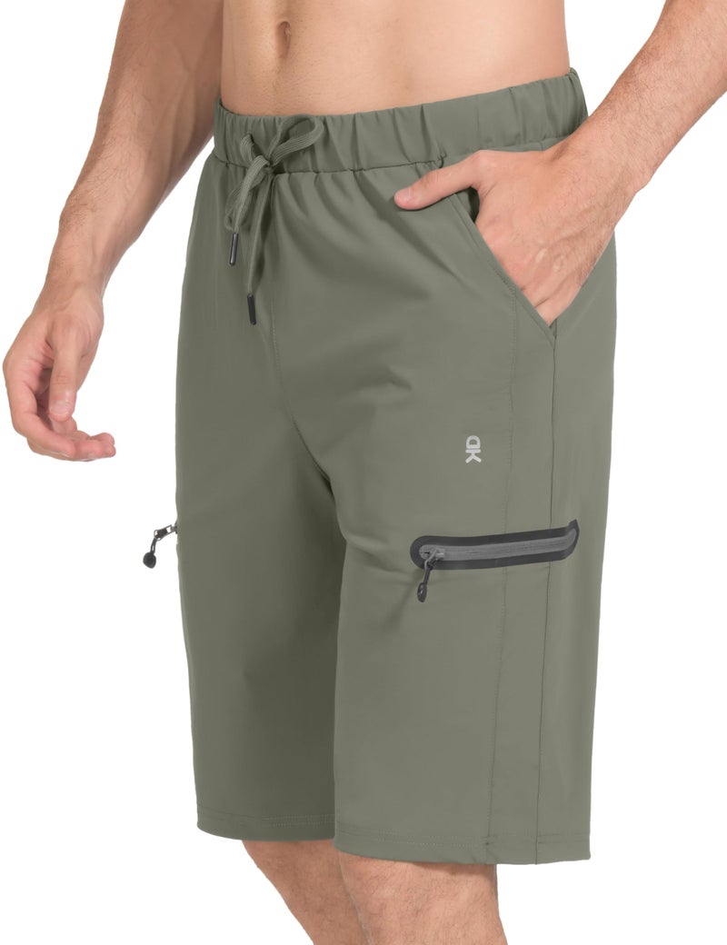 Little Donkey Andy Menâ€™s Ultra-Stretch Quick Dry Lightweight Bermuda Shorts Drawstring Zipper Pocket Hiking Travel Golf Sage M - Image 2